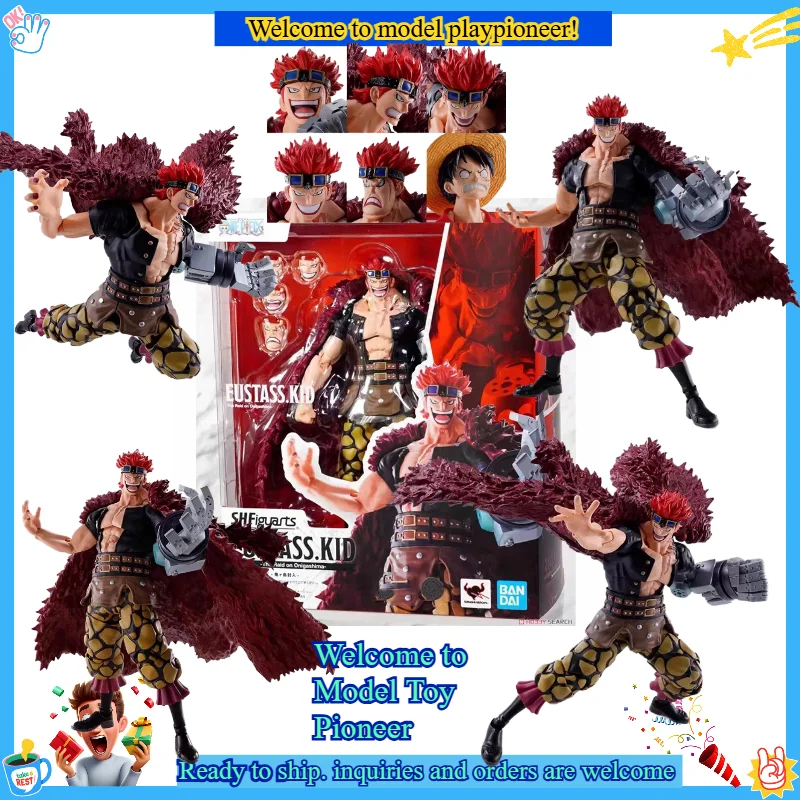 In Stock Authentic Bandai SHF One Piece Eustass Kid Supernova Magnet-Magnet Fruit Onigashima Raid Arc Articulated Action Figure