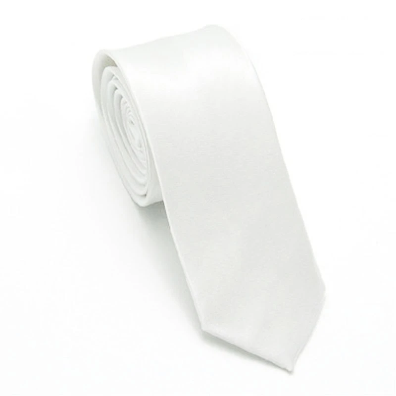 Corbata poliéster con transferencia calor DIY blanca color sólido con sublimación en blanco para hombres