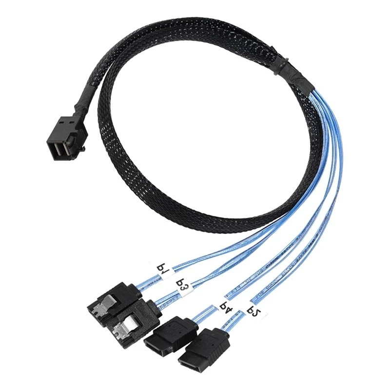T23C Hard Drive Data Transmission Cable SFF 8643 To 4Xsata 7Pin Cable Mini SAS Cables