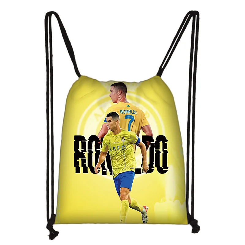 Tas met trekkoord met voetbalsterrenprint, lichtgewicht en duurzaam, opbergtas voor sport, fitness en yoga
