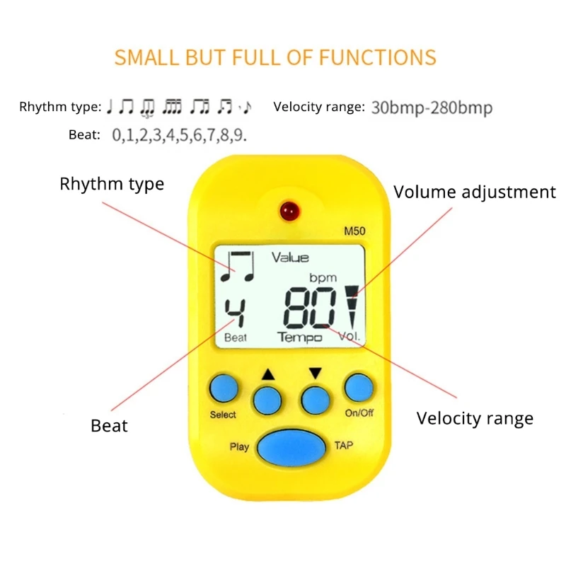 Digital Small Metronome Drums Human Shout Metronome Universal Guitar Rhythm