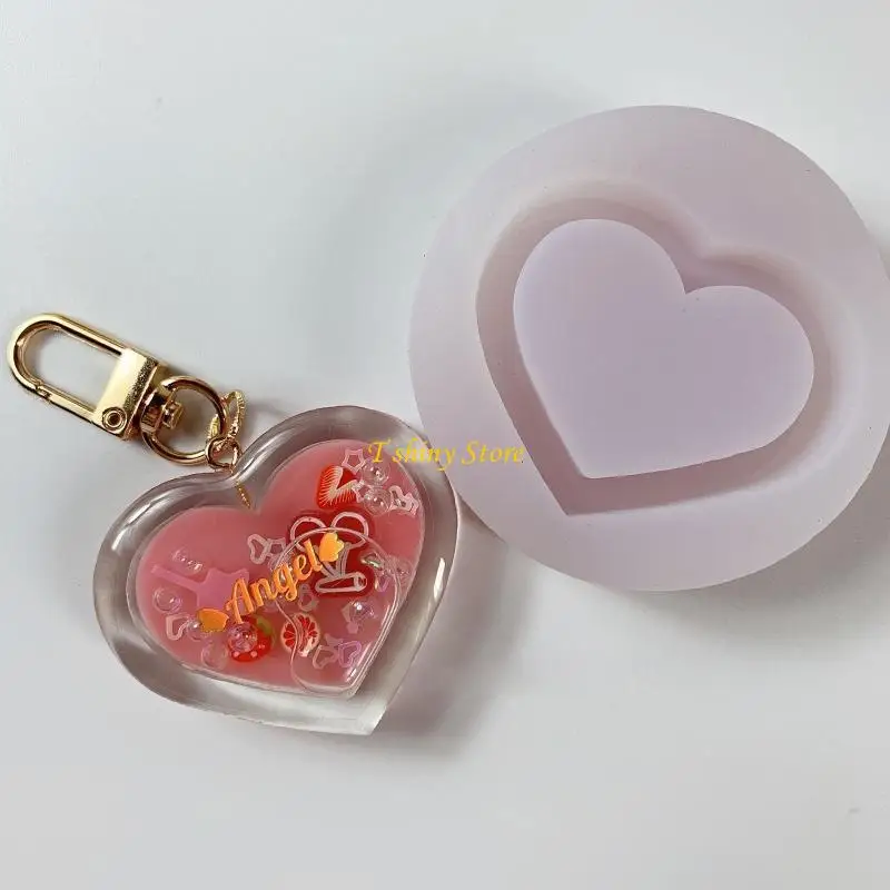 N58F Liquid Sand Accessories Mold Handmade Jewelry Making Mould Silicone Epoxy Keychain Pendant Moulds for Craft Enthusiasts