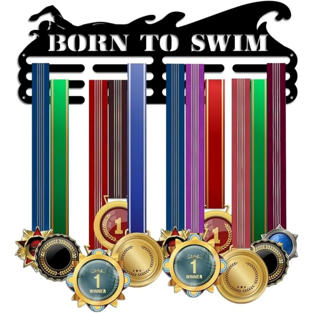 

Medal Holder Display Swimming Award Ribbon Hanger 3 Lines Medal Hanger Awards Ribbon Cheer Gymnastics Sport Award Rack Wall