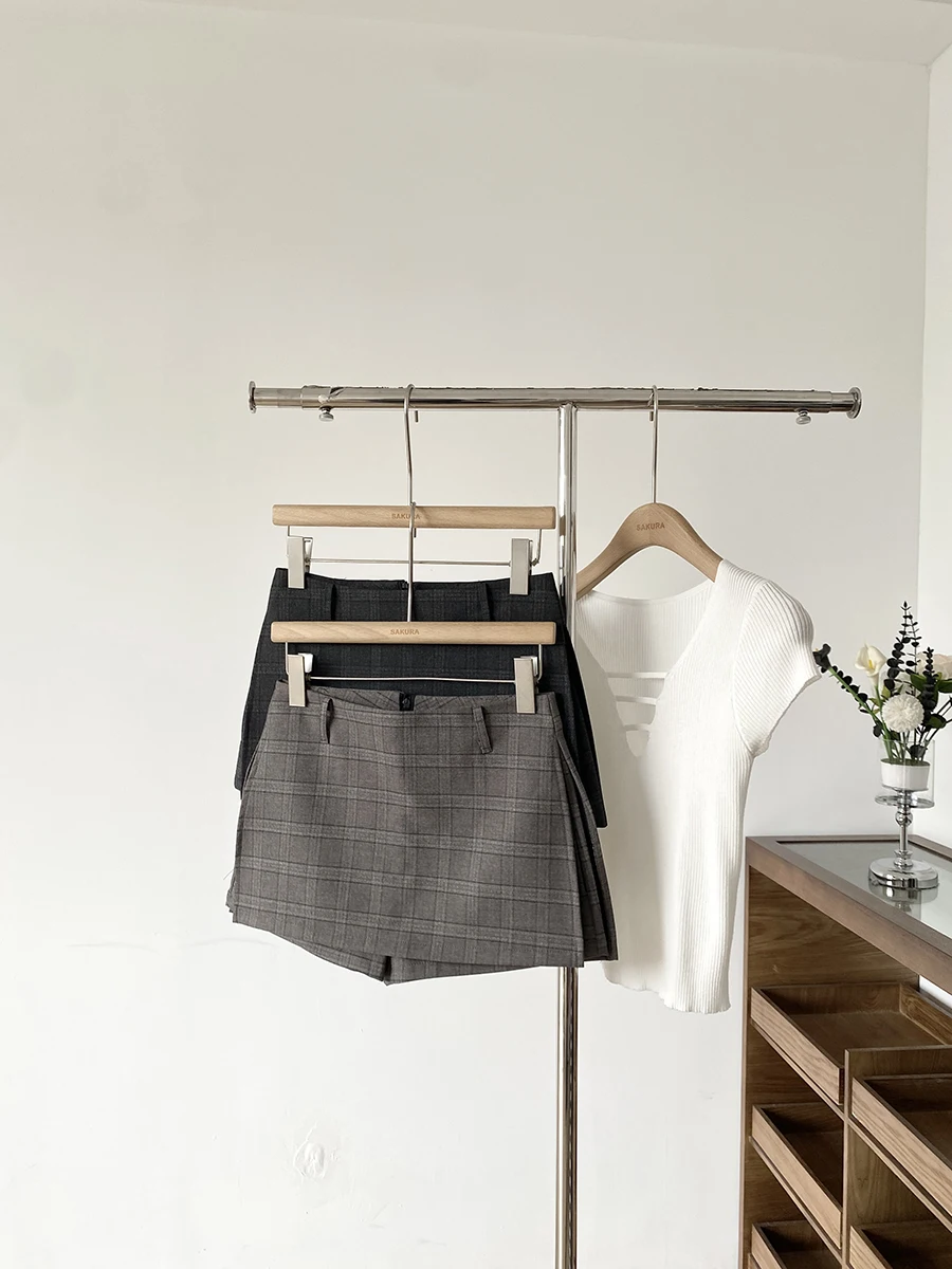 ارتفاع الخصر منقوشة تنورة المرأة عارضة تنوعا ألف خط تنورة العصرية تخفيف Sle ort تنورة ألياف البوليستر #3