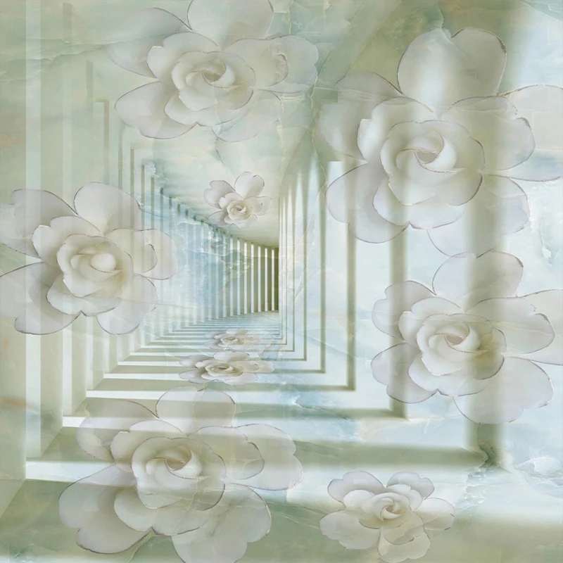 Customized Size Wall Mural Home Decor Background For Ceiling 3D Abstract Geometric Pattern Floral Wall Art Background Painting