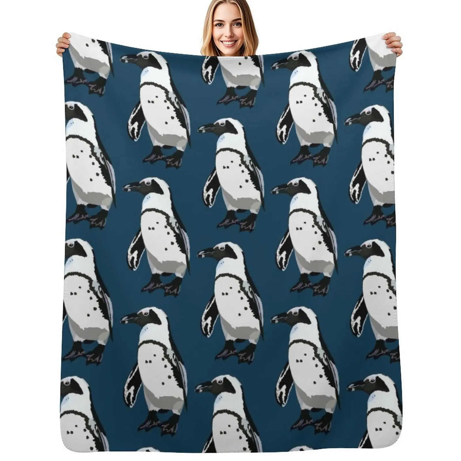 

A is for African Penguin Throw Blanket Soft Breathable Blanket for Night Sleeping