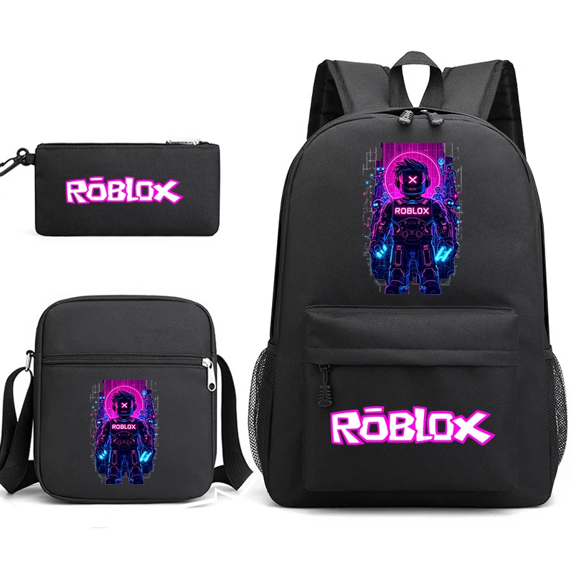 

Roblox 3Pcs School Backpack Set for Boys Girls Kids Bookbag Shoulder Bag Pencil Case Included Student Gift