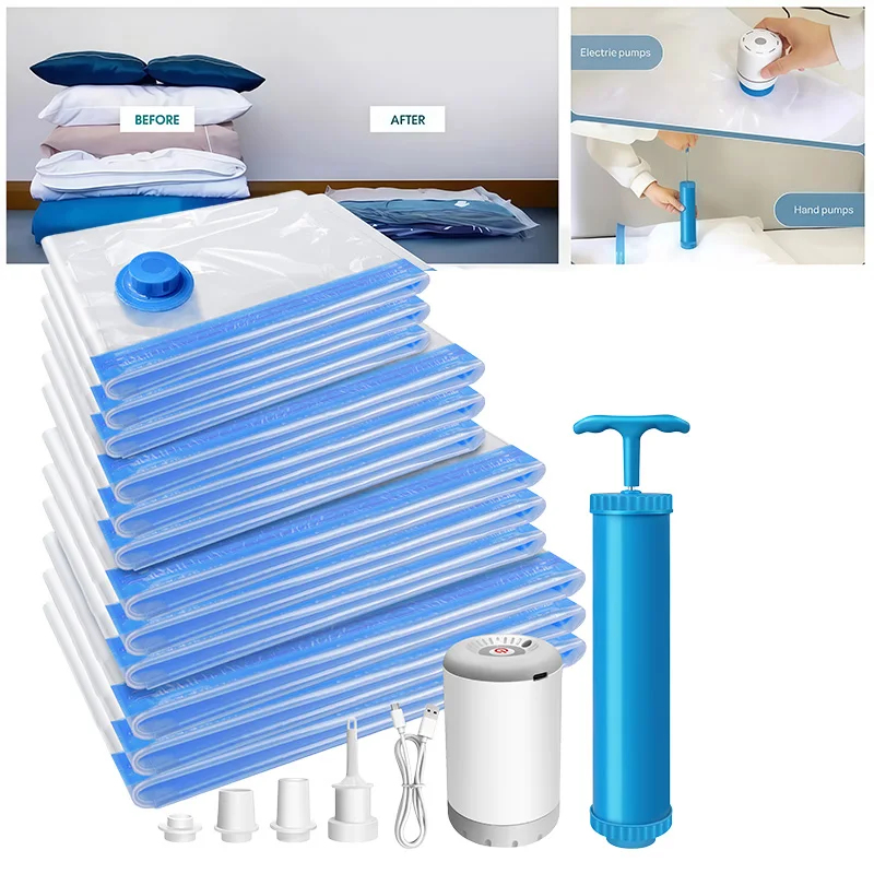 Vacuum Sealer Bags Compression Kit with Electric Pump