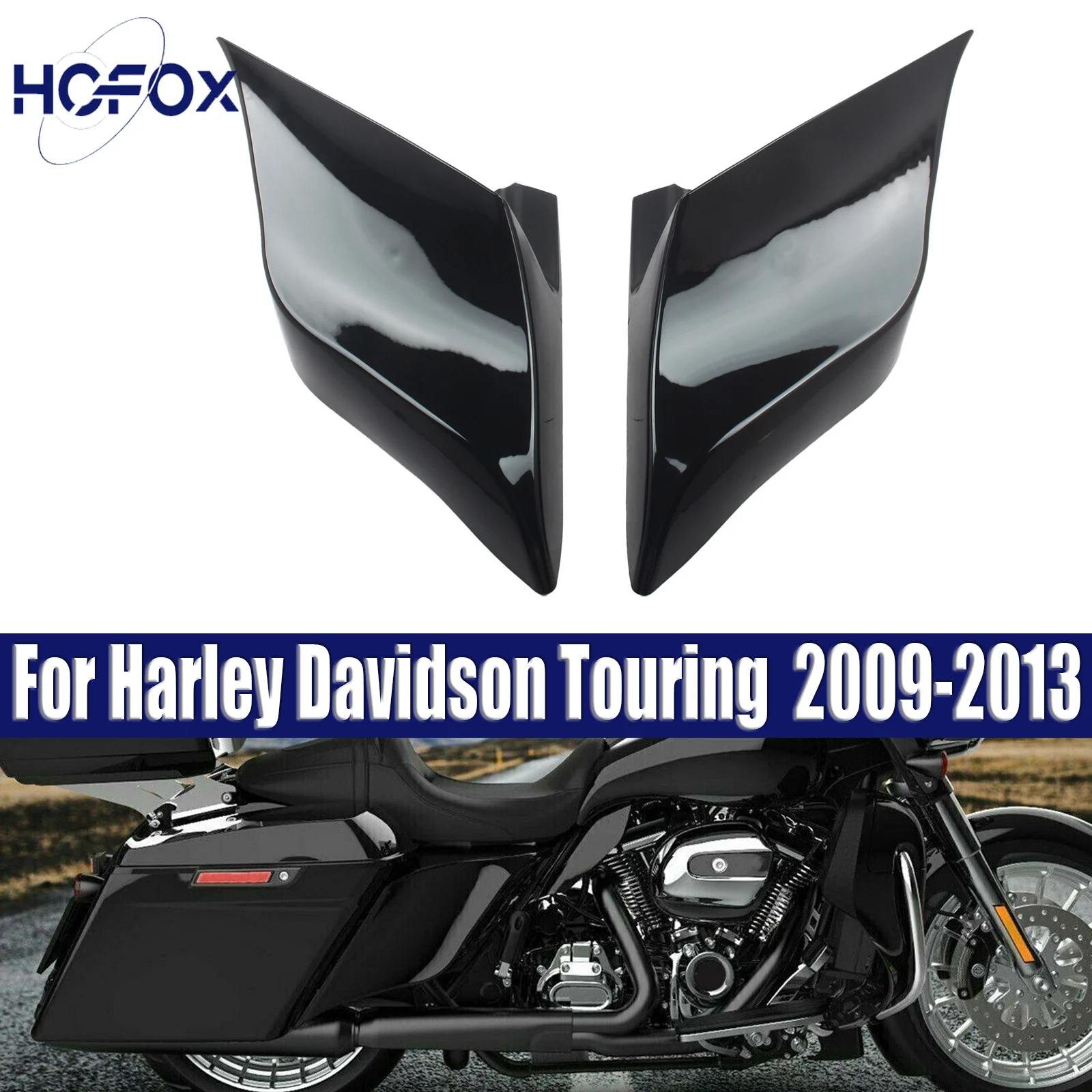 

1 Set Stretched Extended Side Cover Panel For Harley Davidson Touring 2009-2013
