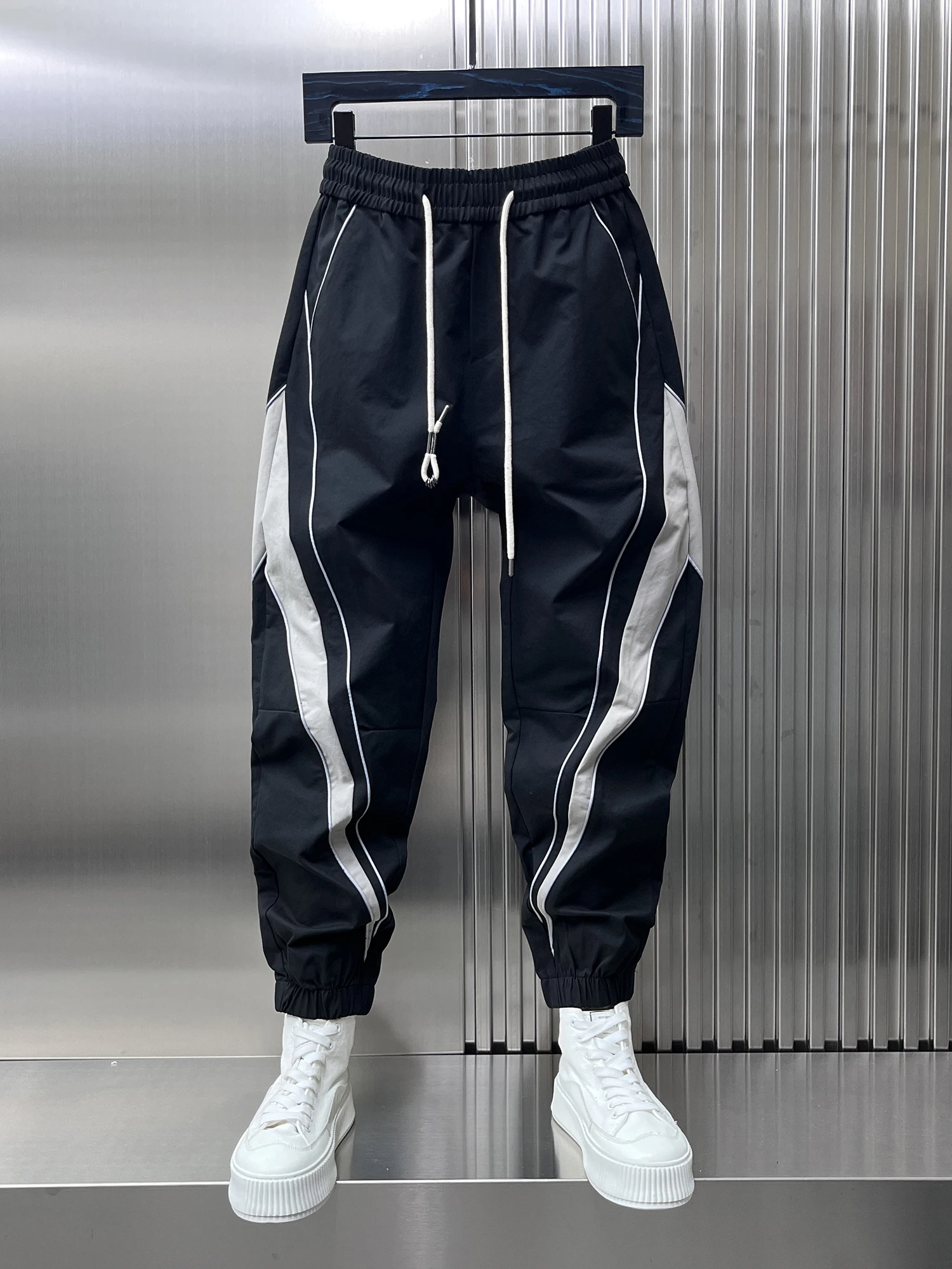 

Американские повседневные брюки в стиле пэчворк в американском стиле, мужские свободные брюки, осенние новые брендовые брюки Sle Faion, крутой дизайн, маленький ence