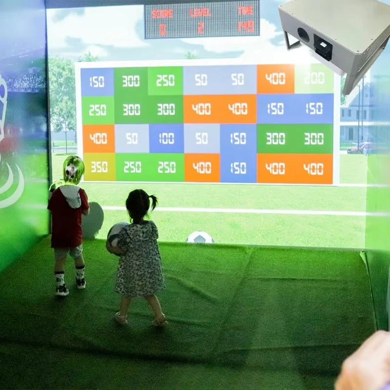 Professional Interactive Projection Football Training Wall Simulator  Indoor Soccer Shooting Game System for Teaching and Play