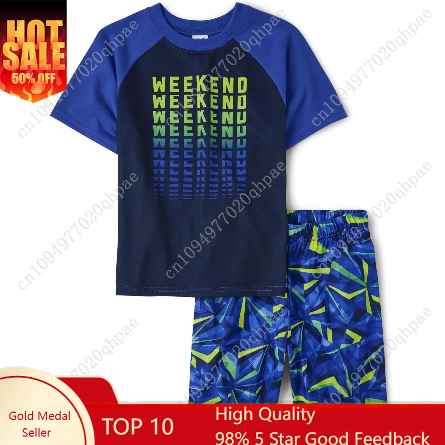 

The Children's Place boys Short Sleeve Top and Shorts,2 Piece Pajama Set