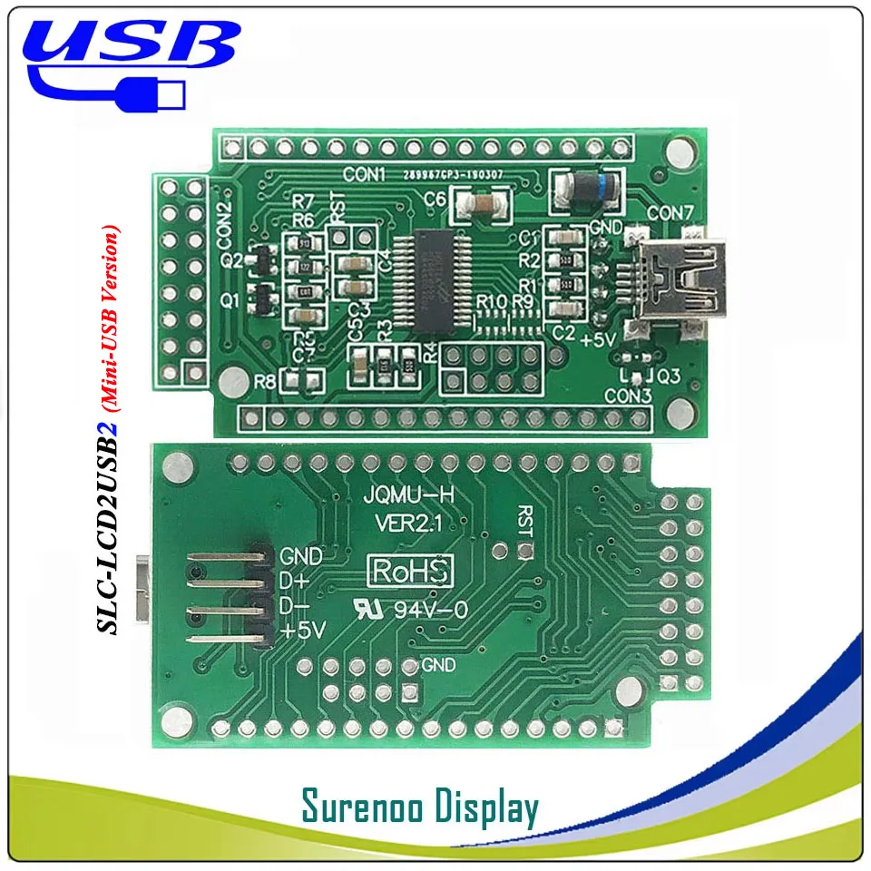 LCD2USB USB2LCD Covert Board Sutible LCD Smartie & AIDA64 for 1601 1602 2002 2402 2004 4002 Character LCD Module Display Panel