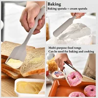 15Pcs Khaki Food Grade Silicone Kitchen Cookware Utensils Turner Spatula Soup Spoon Practical Cooking Tool Kitchenware Set 4