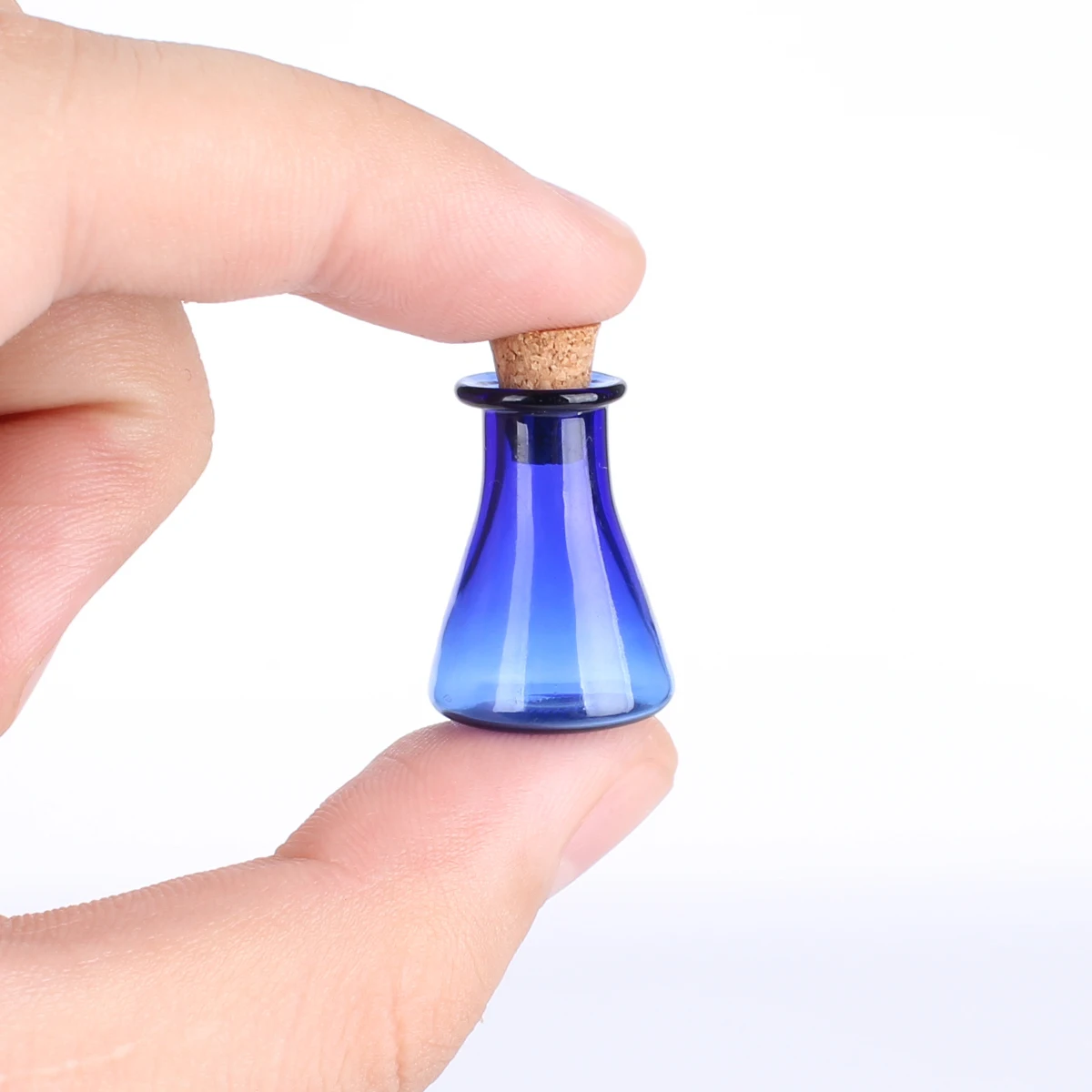 9pcs Cute Colored Miniature Flask Glass Bottles with Cork Stopper Small Vials for Dollhouse Decoration DIY Crafts