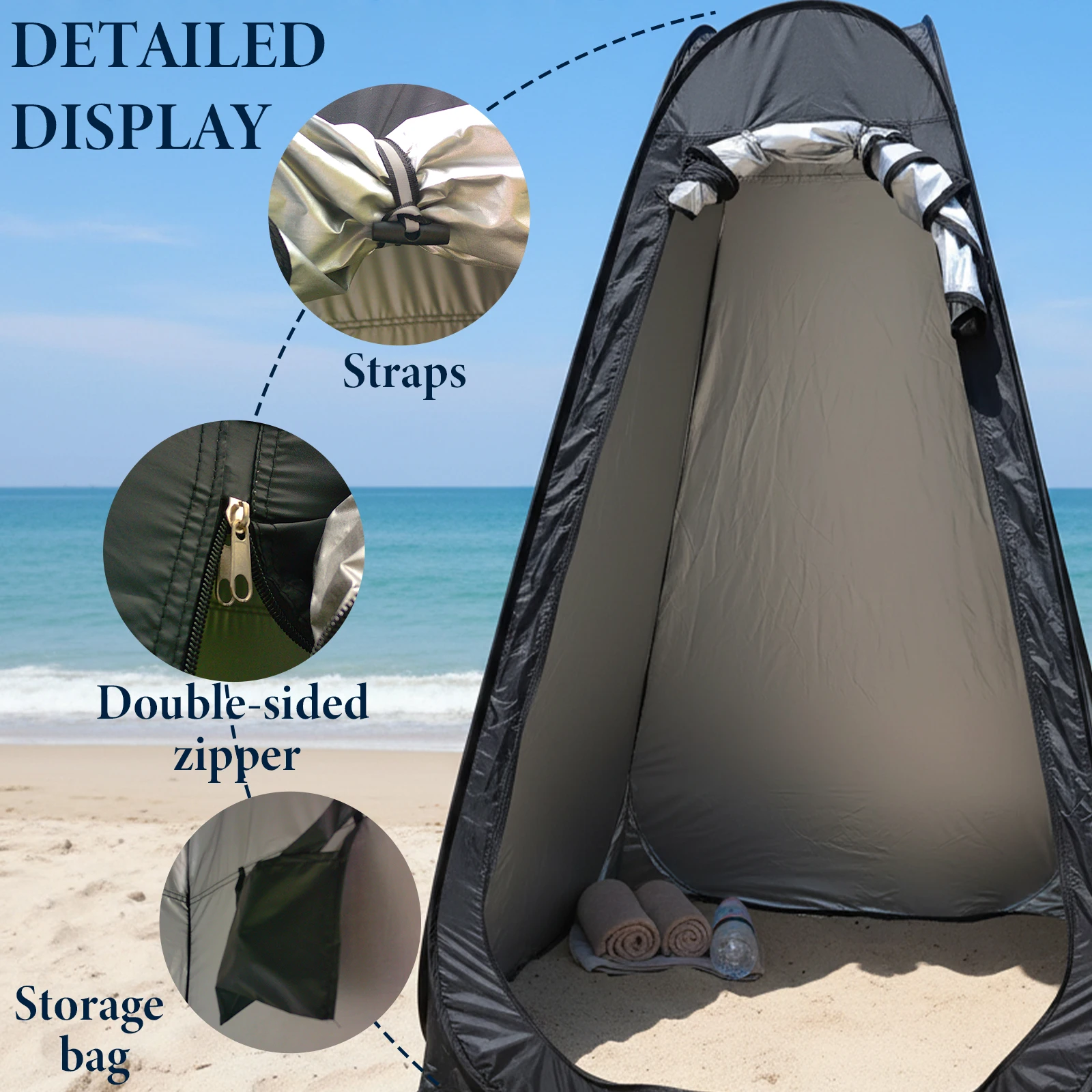 1Set Beach Pop Up Shower Tent  - Outdoor Camping Toilet Tent 评论和价格