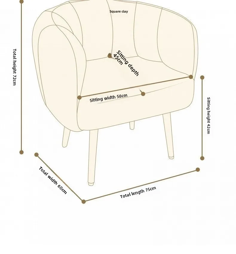 High Quality Single Sofa Chair with Tufted Feature Solid Wood Frame Available Colors for Home Living Room Leisure Vanity Use