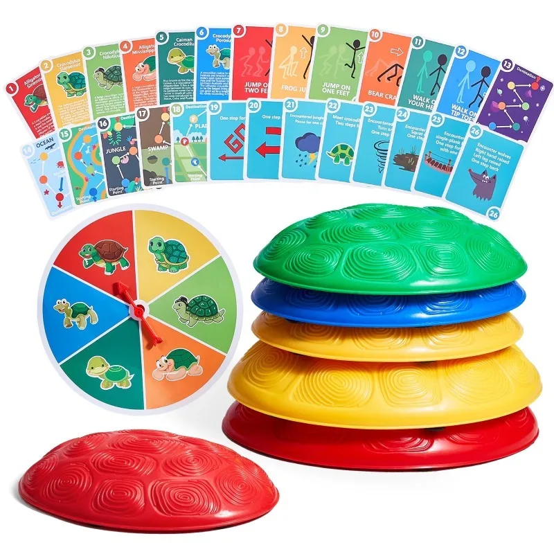 

【From China】 6 PCS Kids Turtle Balance Stepping Stones Kids Toddler Jumping Coordination Game Toys Outdoor Play for Children Gi