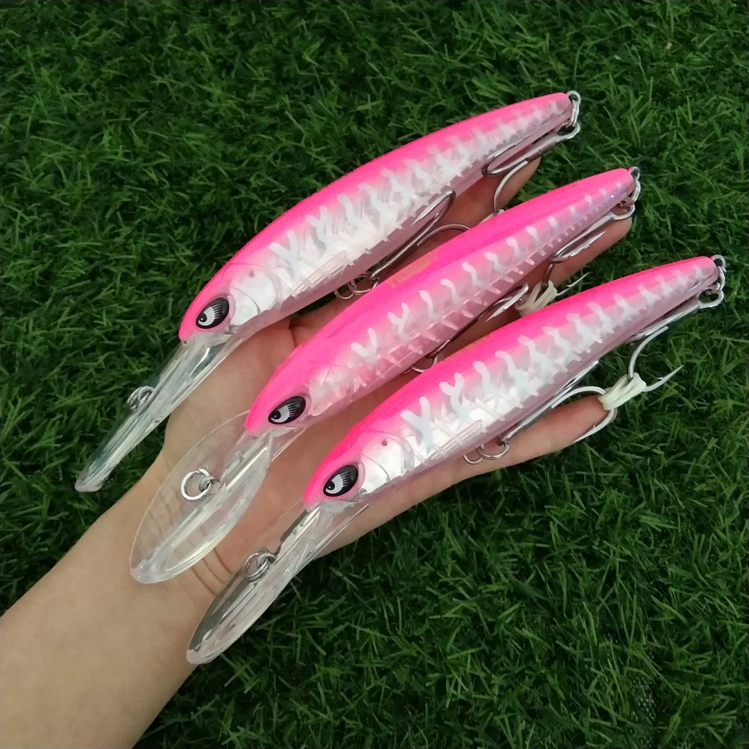 3pcs 14cm 47g 18cm 94g Floating Fishing Lure Big Shad Minnow Artificial Bait 3D Eyes Wobbler Bass Lure Fishing Tackle peche