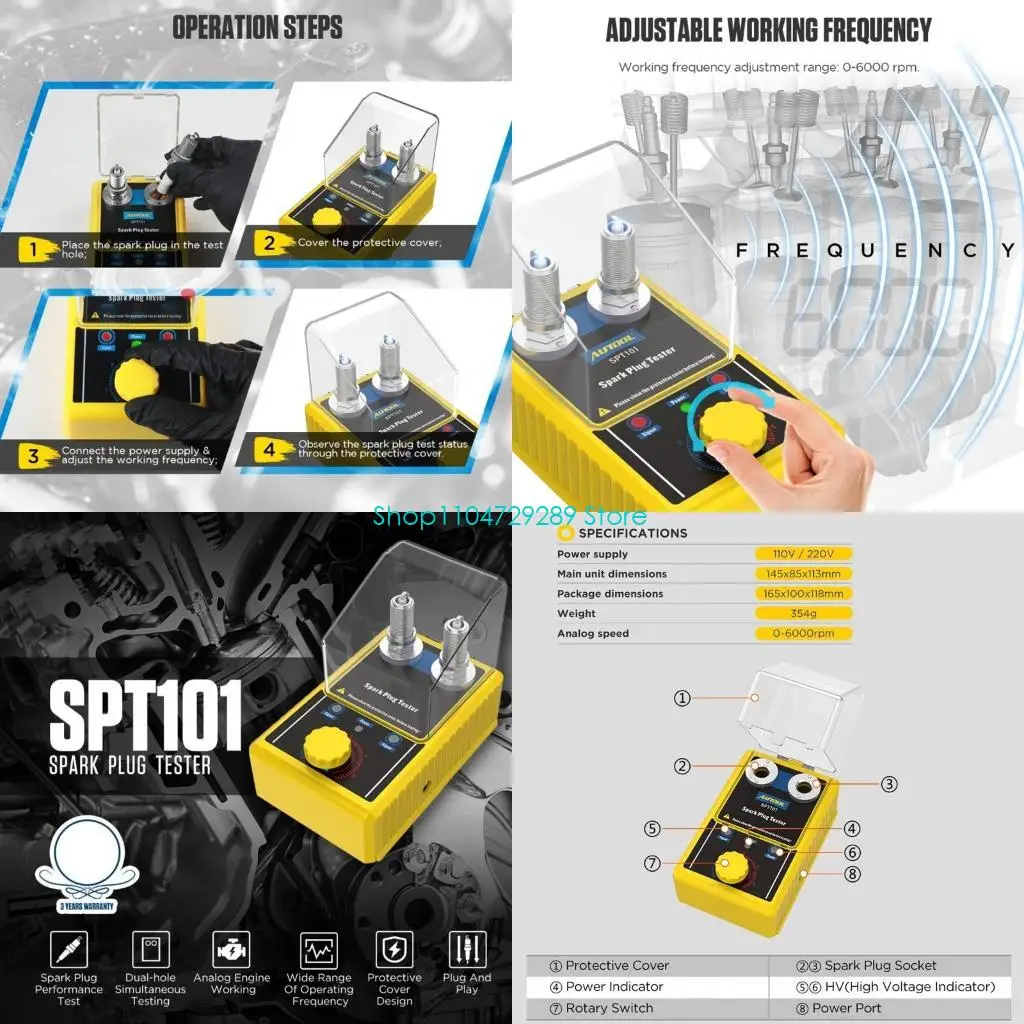 

D8KE Ignition System Test Diagnostic Tool Dual-Hole Simultaneous for Spark Plug