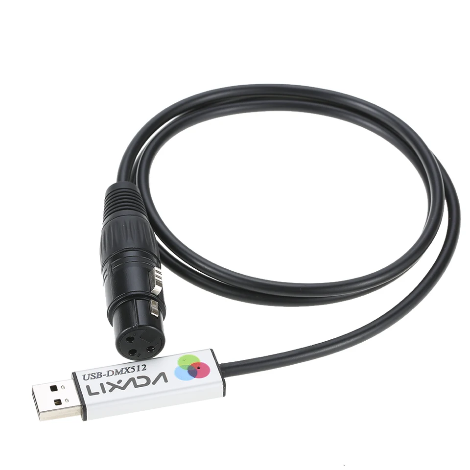 Lixada USB - DMX インターフェースアダプター LED DMX512