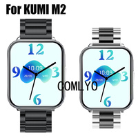 For KUMI M2 Smart Watch Strap Stainless Steel Metal Band Bracelet Men Belt