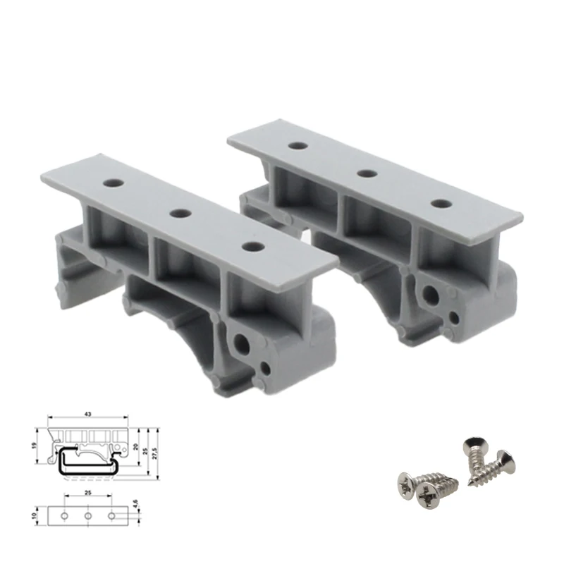 Mounting adapter can be used as end stop  gray green black Circuit Board Mounting Bracket For Mounting DIN Rail
