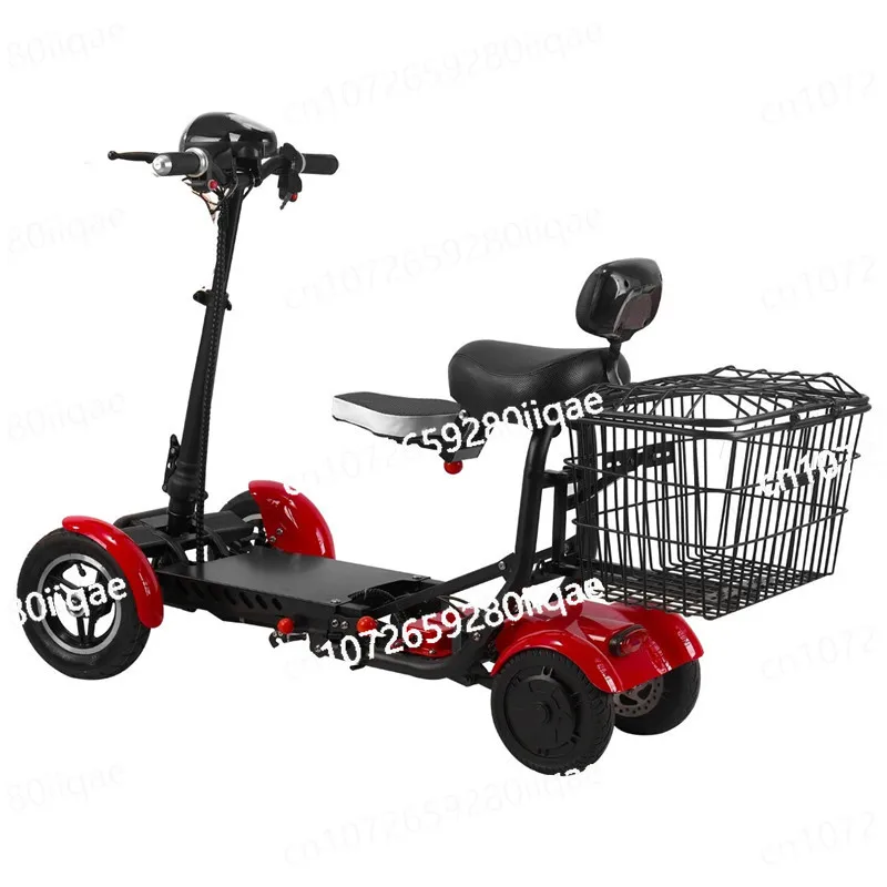 

10-дюймовый складной электрический самокат для взрослых, родителей и детей, 2 сиденья, 500 Вт, 36 В, семейный мобильный самокат, 4 колеса