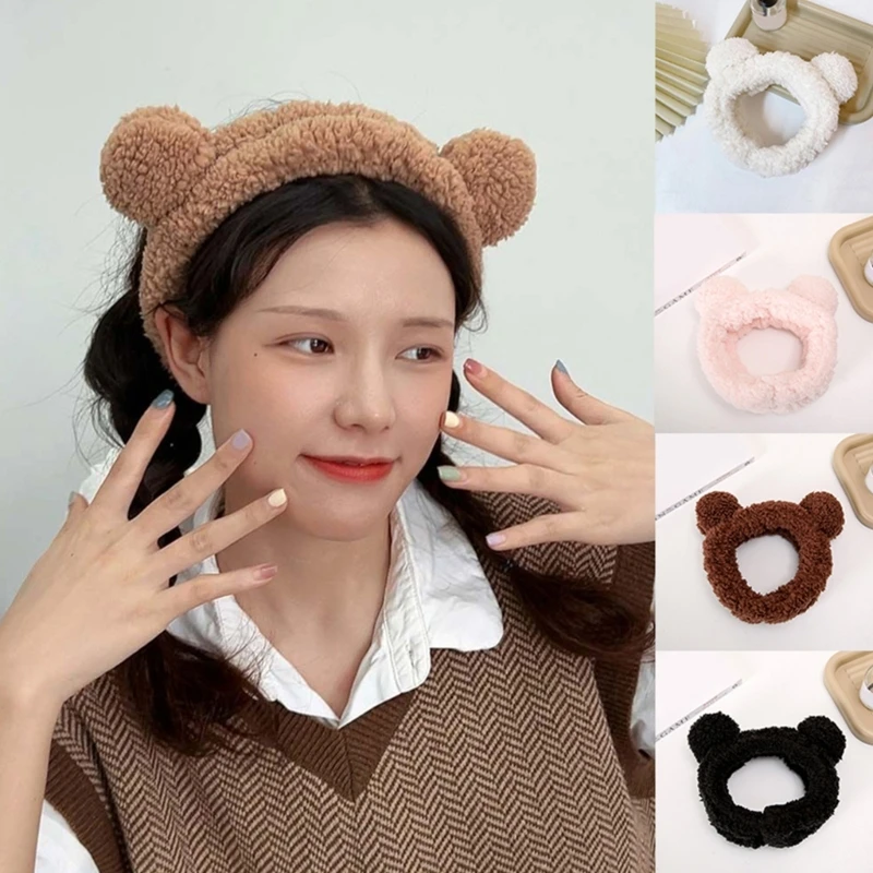 Solid Color Stereo Bear Ear Shape Headband Soft Taking Photo Hair Holder