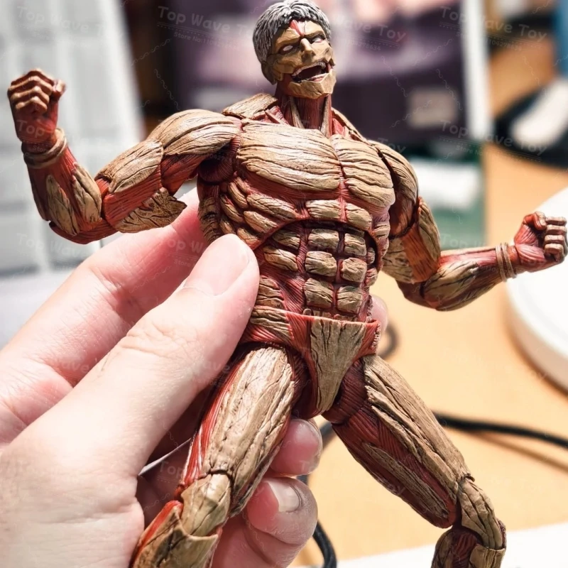 ORYGINALNY AD-001 003 1/12 Żołnierz Męski Titan Opancerzony Eren Jaeger Figurka Akcji z Ultra Elastycznymi Stawami, Model Zabawka 6 Cali