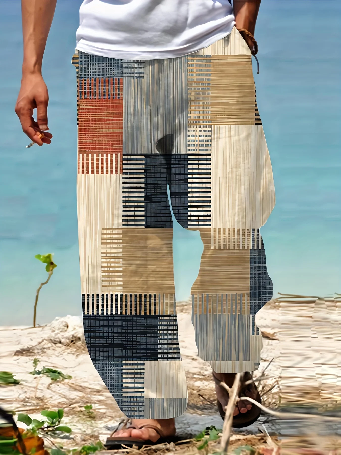 2026 Hot-selling Fashionable New Style Men's Summer Pants Beach Outdoor Vacation Leisure Loose 3D Printed Pants Large Size