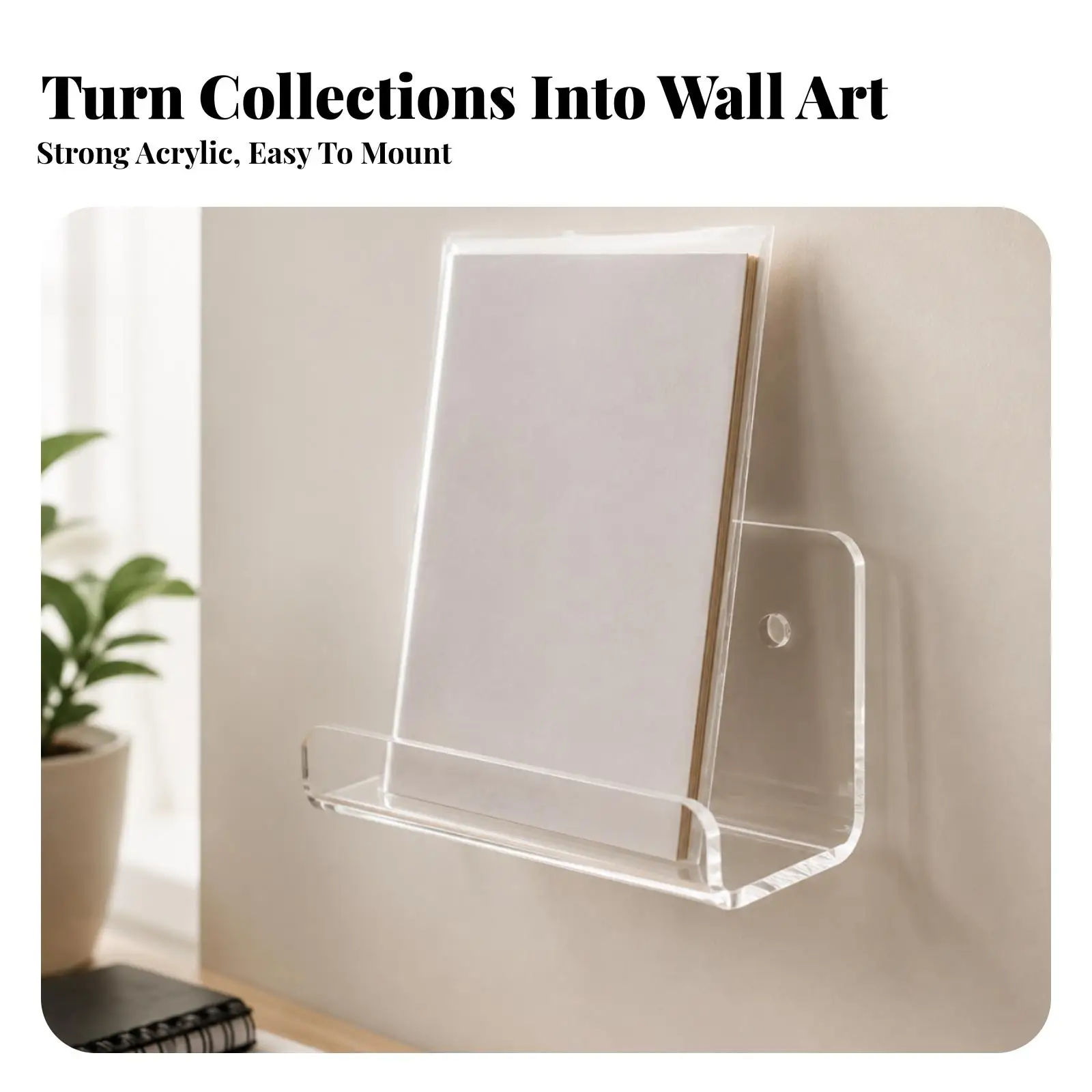 Transparent Comic Book Shelf Wall Mount for Collectors Displaying Graded Slabs Cards