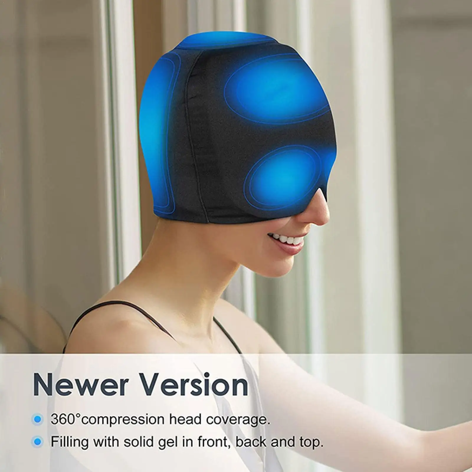 

Hot Cold Gel Hat Therapy Migraine Headache Migraine Pain Relief Hat Therapy Cap Stretchable Ice Cap For Puffy Eyes Stress Q9M3
