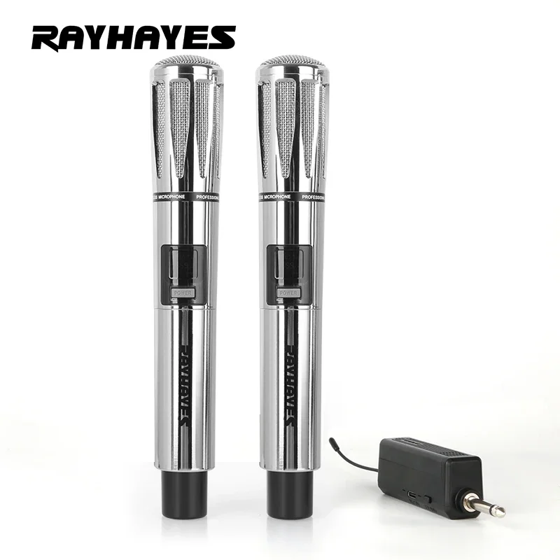 RAYHAYES RG-227 Professional Wireless Microphone Rechargeable Handheld Metal Mic 50M Range Noise Reduction for Karaoke Stage