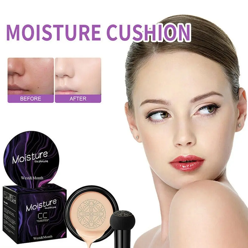 Cream Moisturizing Facial Base Primer With Puff Sponge Face Makeup Air Cushion BB&CC Cream Mushroom Head Air Cushion Foundation