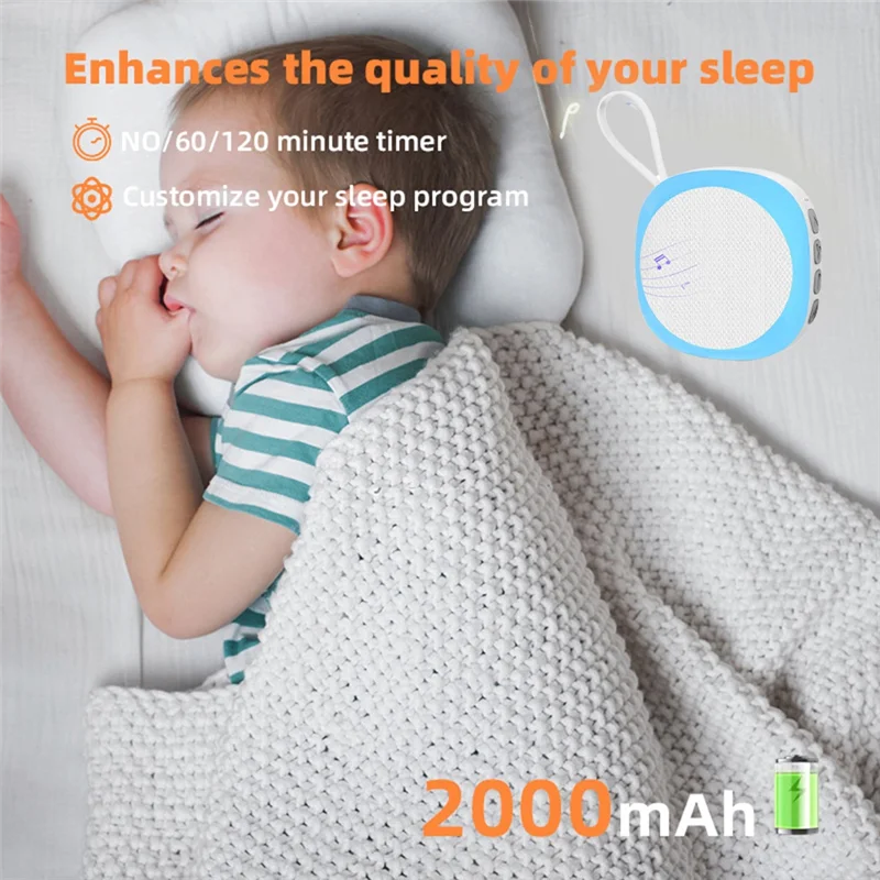 

XSXS-White Noise Machine With 14 White Noise Adjustable,Night Light,Bluetooth Speaker,Timing White Noise Sleep Machine