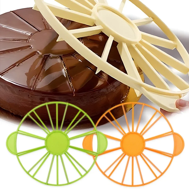 Plastic Cake Slicer Round Equal Portions Divider Bread Mousse Pie Cheesecake Cutter Marker Kitchen Baking Tool for Household