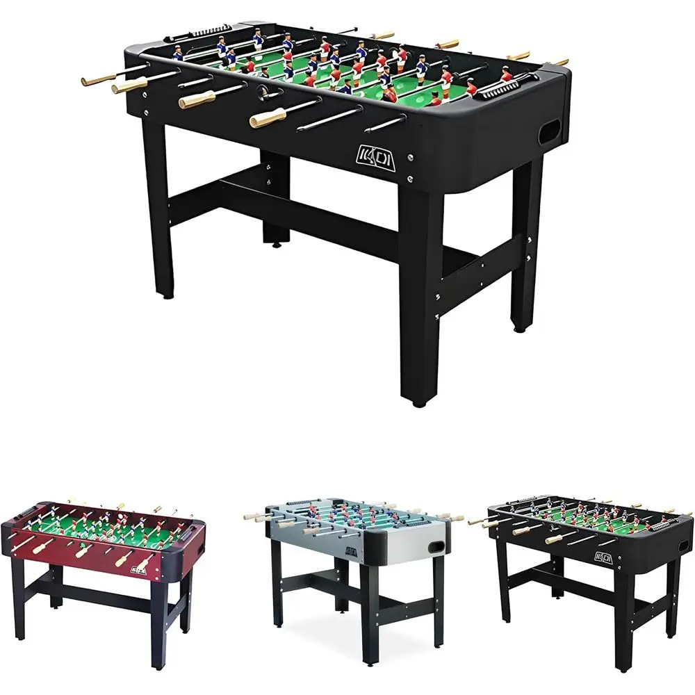 

Conqt 48" oosball Table (Black, Brown and Gray) – Compact Indoor oos Ball Table or Adults & Kids – 2 oosballs, Chrome Rods, Slid