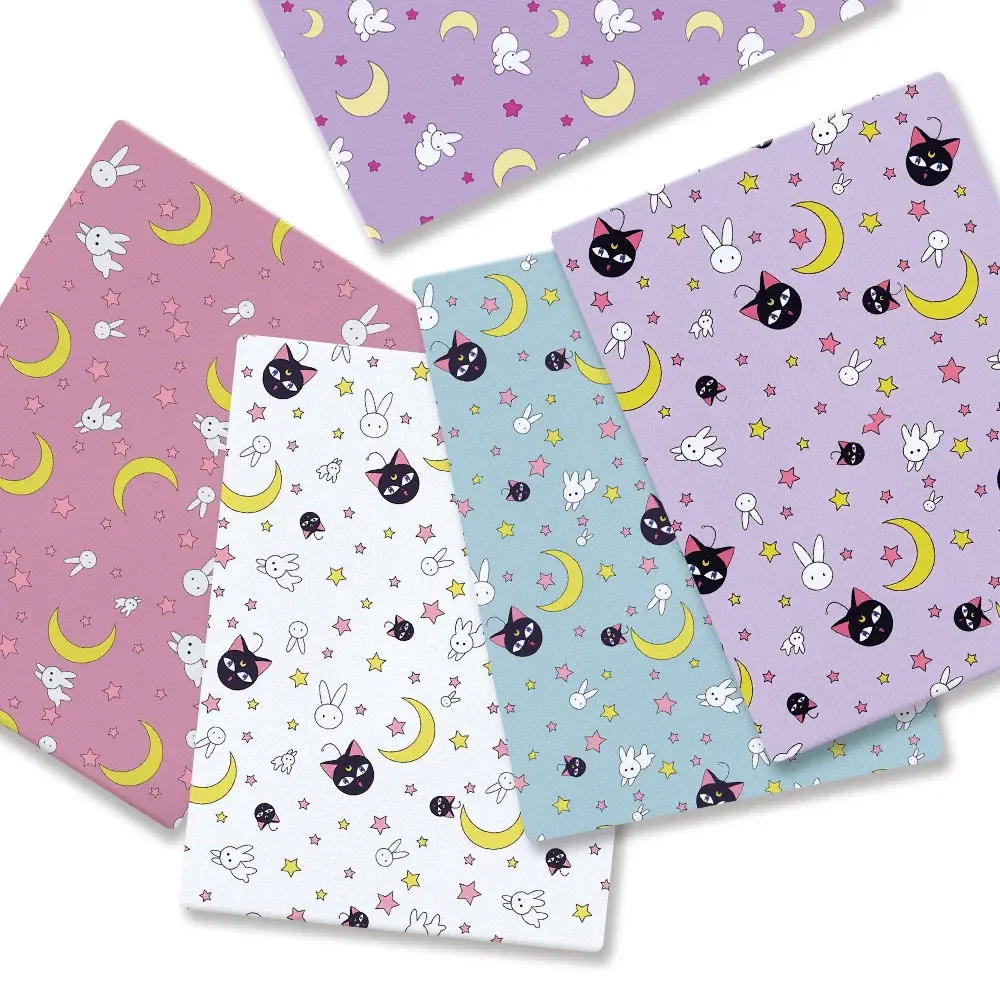 

Polyester cotton Cartoon Fabric 140*50cm Handmade Sewing Patchwork Quilting Baby Dress Home Sheet Printed Fabric Sewing Kids