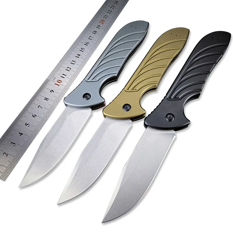 

7600 Outdoor Camping Folding Knife CPM-154 Blade Anodized Aluminum Handle Pocket Survival Tactical Hunt Utility Knives CED Tools