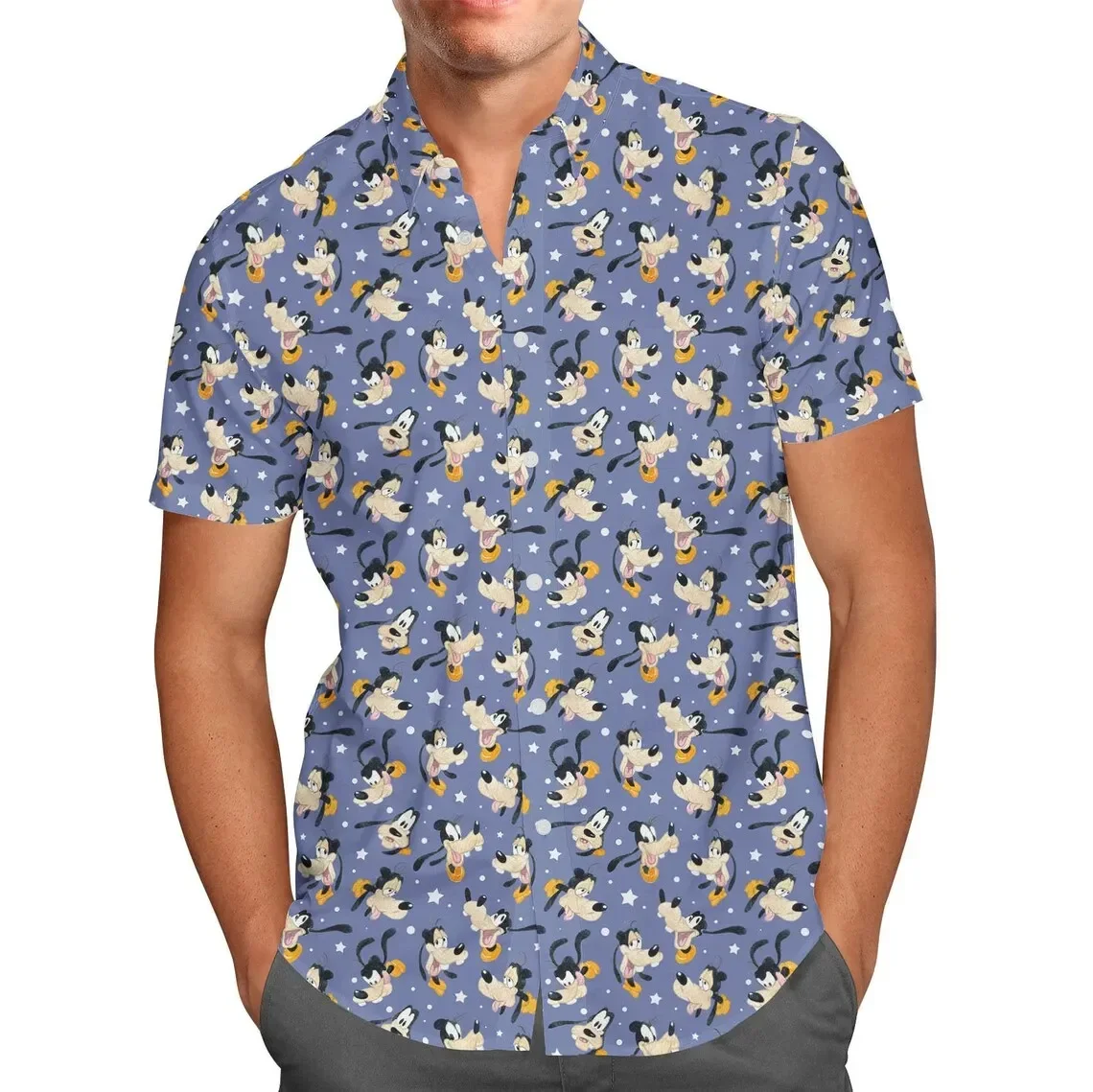 Sommer 2024 neue Shirt Mode Disney inspiriert Herren Button-Down Kurzarm Herren und Damen Strand hemd