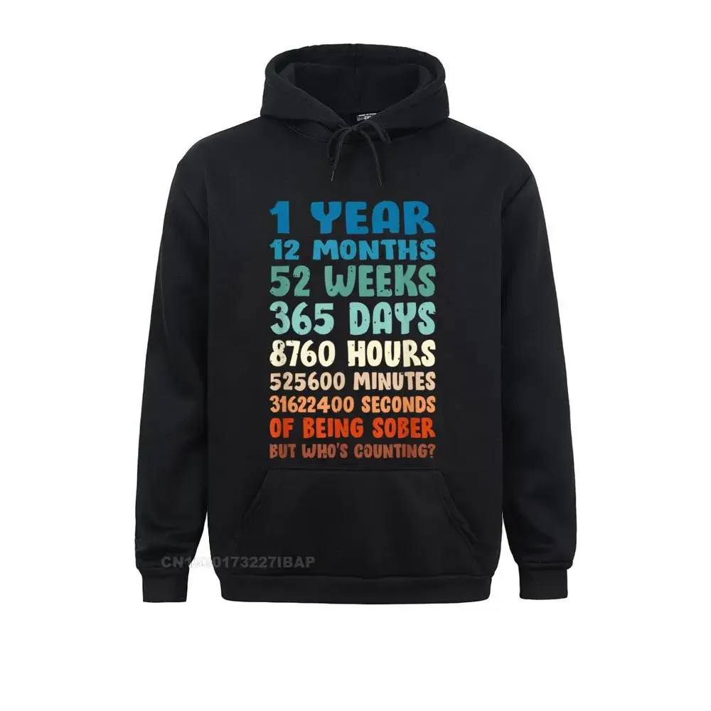 

One Year Sober Birthday AA NA Sobriety Hoodie Hoodie Hoodies Discount Crazy Long Sleeve Men Sweatshirts comfortable Sportswears