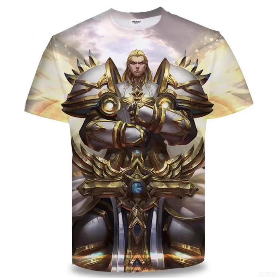 King of Glory Game T-shirt stampata digitale 3D T-shirt da uomo a maniche corte primavera/estate Top T-shirt stampata con cartoni animati anime