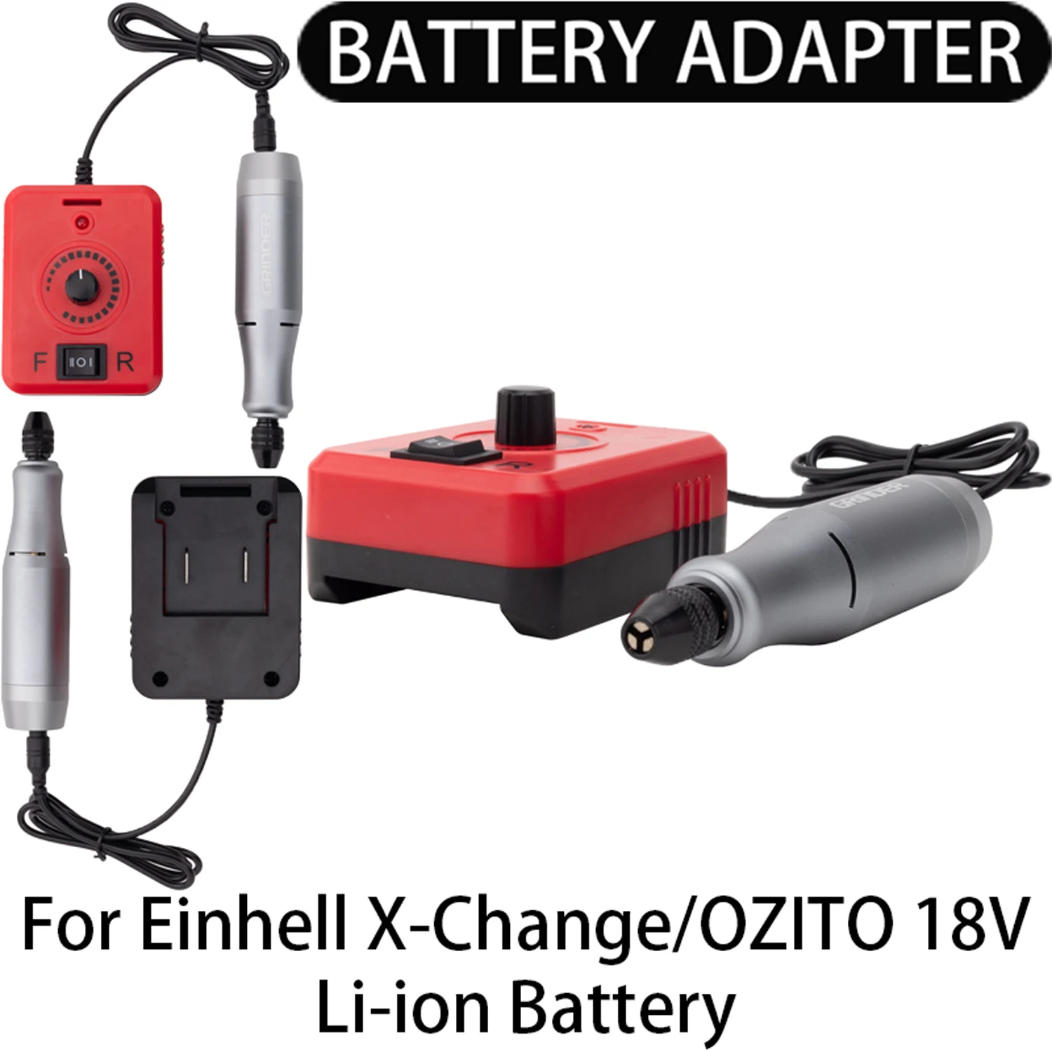 For Einhell/X-Change/Ozito 18V Li-ion Battery Electric Variable Speed Adjustable Engraving Pen Polishing Drilling DIY Suit