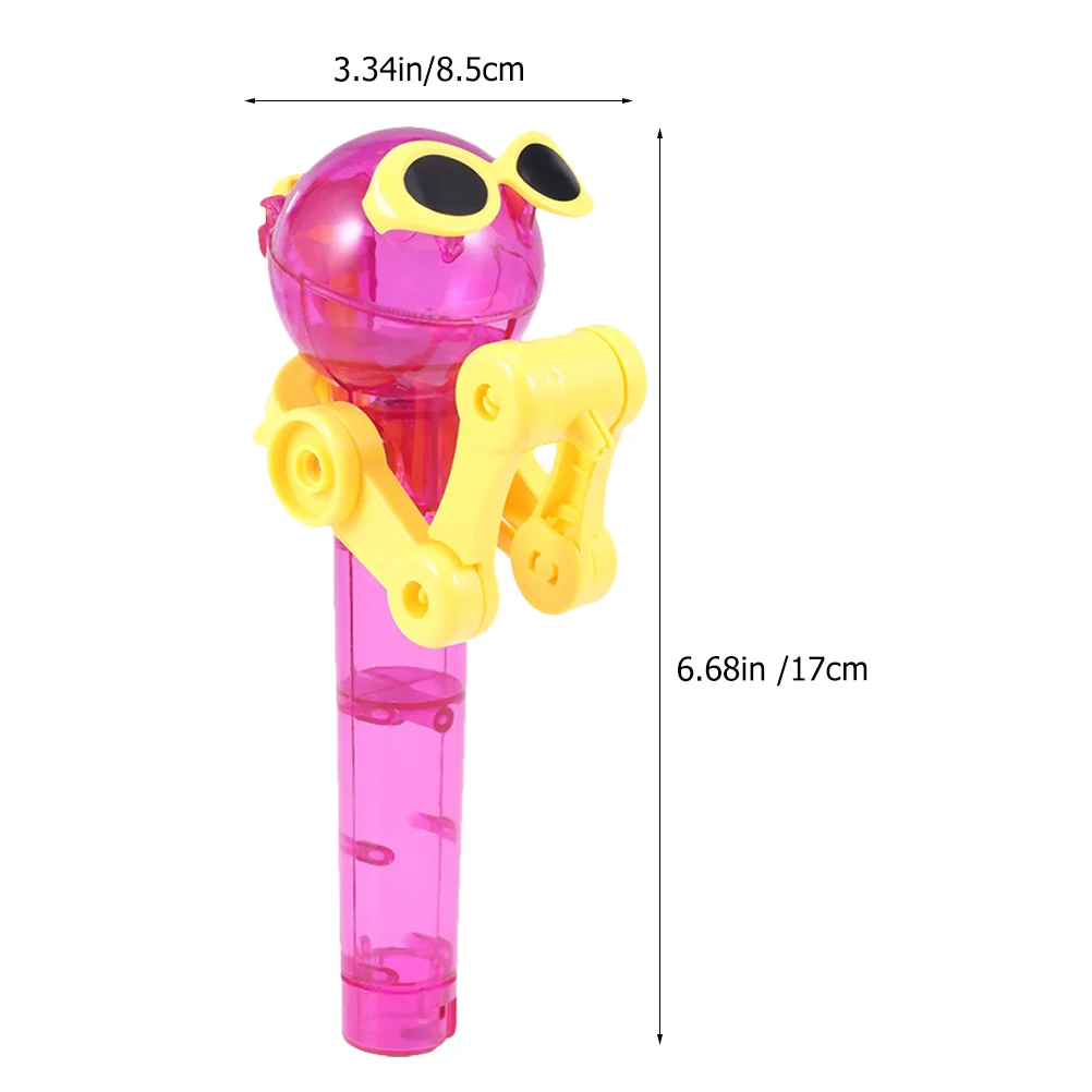 3 Pcs Lollipop Robot Toys Candy Storage Case Organic Party Favor Plastic Personality Decompression Novelty Holder