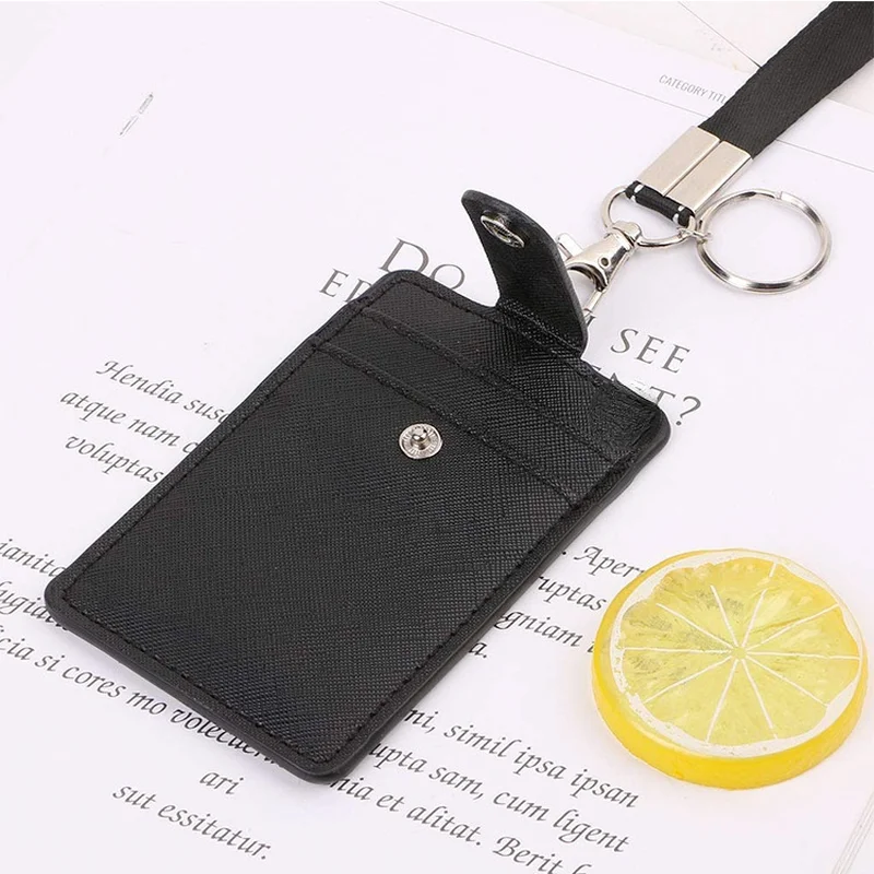 PU Leather Work ID Card Badge Holder for Pass Lanyard ID Bank Credit Card Holder Nursing Accessories