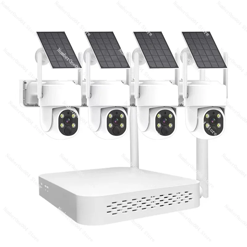 Outside Indoors CCTV Network System Wireless WIFI 360 Degrees  Kit Sets Solar Panel Security System