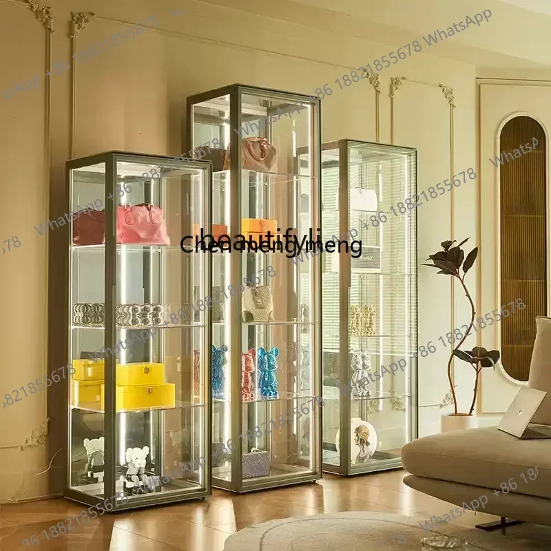 New arrive Glass Display Cabinet Household Model Luxury Display Collection Cabinet with Light