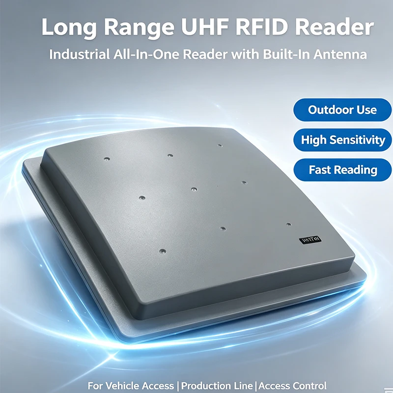 All-in-one Long Range UHF RFID Reader Outdoor Waterproof Industrial 6C RFID Card Reader Support SDK for Vehicle Barrier Access