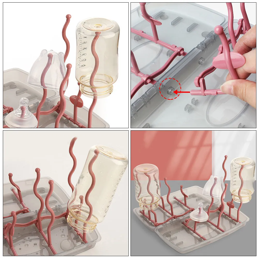 

Многофункциональная сушилка для детских бутылочек из толстого пластика, красная, с функцией стабильного слива воды, органайзер для хранения бутылочек, 1 шт.